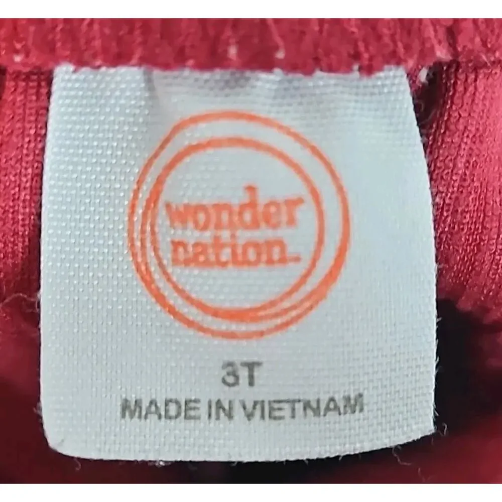 WONDER NATION Girls' 3T 2-PIECE OUTFIT,Fall/Autumn/Thanksgiving/Red/Floral/Dress